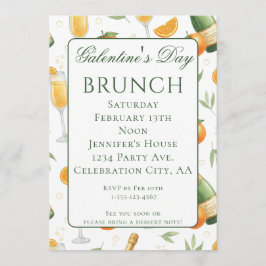 Galentines Day Brunch Mimosas Elegant Kaart