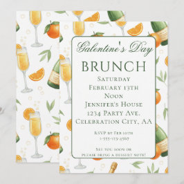 Galentines Day Brunch Mimosas Elegant Kaart