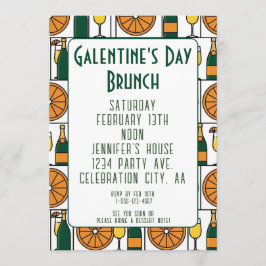 Galentines Day Brunch Mimosas Retro Kaart