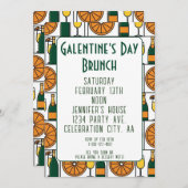 Galentines Day Brunch Mimosas Retro Kaart (Voorkant / Achterkant)