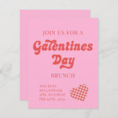 Galentines Day Brunch nodigt retro hart uit (Voorkant / Achterkant)