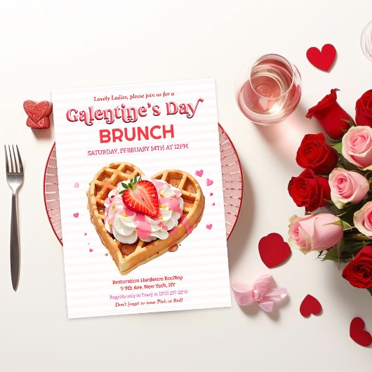 Galentine's Day Brunch Ontbijt Uitnodiging
