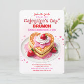 Galentine's Day Brunch Ontbijt Uitnodiging (Staand voorkant)