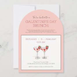 Galentine's Day Brunch Schattigee Roze Moderne Par Kaart