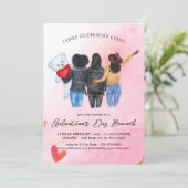 Galentine's Day Brunch Uitnodiging (Staand voorkant)