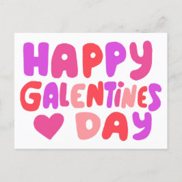 Galentines Day Bubble letters roze Curvy Retro Briefkaart