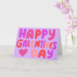 Galentines Day Bubble letters roze Curvy Retro Kaart