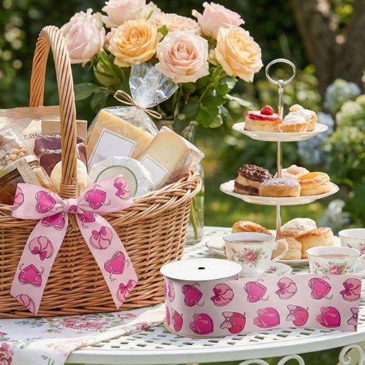 Galentine's Day Coquette Pink Bow Heart Gift Box P Satijnen Lint