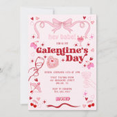 Galentine's Day  Coquette Roze Kaart (Voorkant)