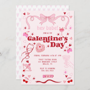 Galentine's Day  Coquette Roze Kaart