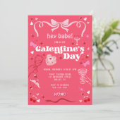 Galentine's Day  Coquette Roze Kaart (Staand voorkant)