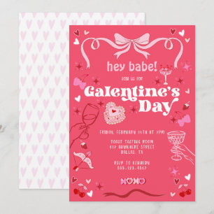 Galentine's Day  Coquette Roze Kaart