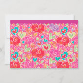 Galentine's Day Cute Hearts Party Save The Date (Achterkant)