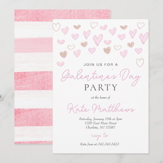 Galentines Day Dance Uitnodiging (Voorkant / Achterkant)