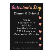 Galentines Day diner drankjes roze zwarte feest