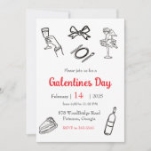 Galentines Day-diner Kaart (Voorkant)