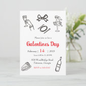 Galentines Day-diner Kaart (Staand voorkant)