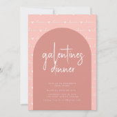 Galentines Day Dinner Invite met roze liefde Kaart (Voorkant)