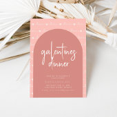 Galentines Day Dinner Invite met roze liefde Kaart