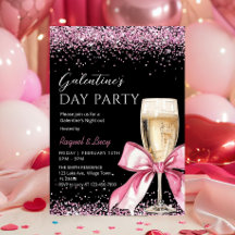 Galentine's Day Feest Champagne Roze Coquette