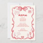 Galentine's Day Feest Menukaart Kaart (Voorkant)