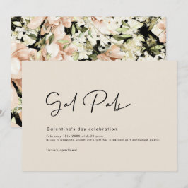 Galentine's Day Floral Invitation Card Kaart
