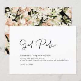 Galentine's Day Floral Invitation Card Kaart