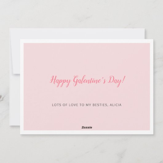 Galentine's Day florale roze 2 foto collage xoxo Feestdagenkaart (Achterkant)