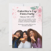 Galentine's Day Foto Pizza Feest Kaart (Voorkant)