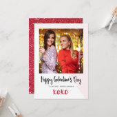 Galentine's Day Foto XOXO Kaart (Voorkant / Achterkant in situ)