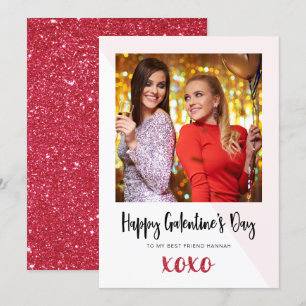 Galentine's Day Foto XOXO Kaart