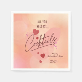 Galentine's Day gepersonaliseerde cocktailservette Servet