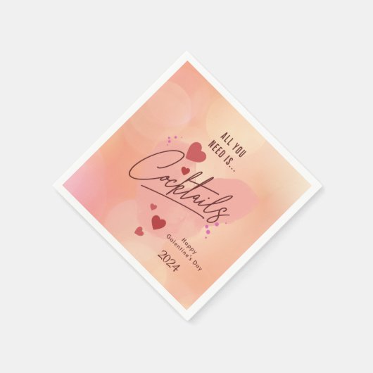 Galentine's Day gepersonaliseerde cocktailservette Servet (Hoek)