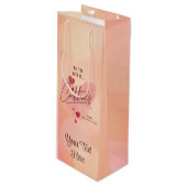 Galentine's Day Gepersonaliseerde Gift Bag Wijn Cadeautas (Voorkant Gekanteld)