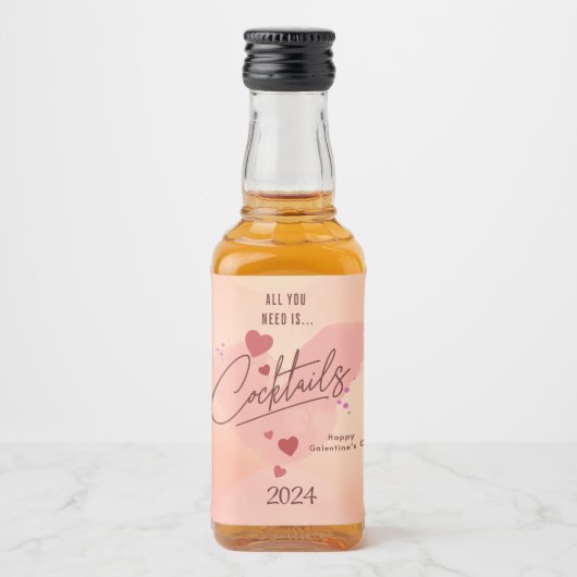 Galentine's Day Gepersonaliseerde Mini Liquor Labe Likeurfles Etiket (Voorkant)