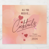 Galentine's Day Gepersonaliseerde Wijnfles Etiket (Enkel label)