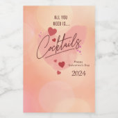 Galentine's Day Gepersonaliseerde Wijnfles Etiket (Enkel label)