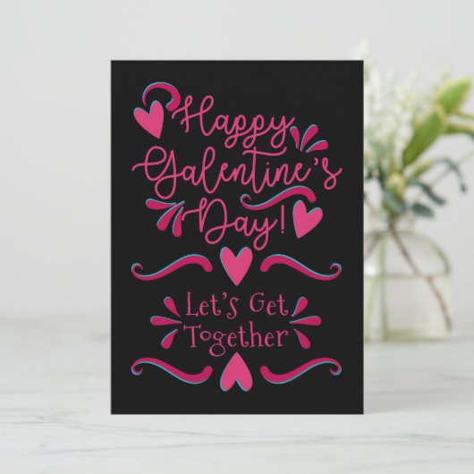 Galentine's Day Get-Samen | Zwart-roze (Staand voorkant)
