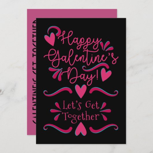 Galentine's Day Get-Samen | Zwart-roze (Voorkant / Achterkant)