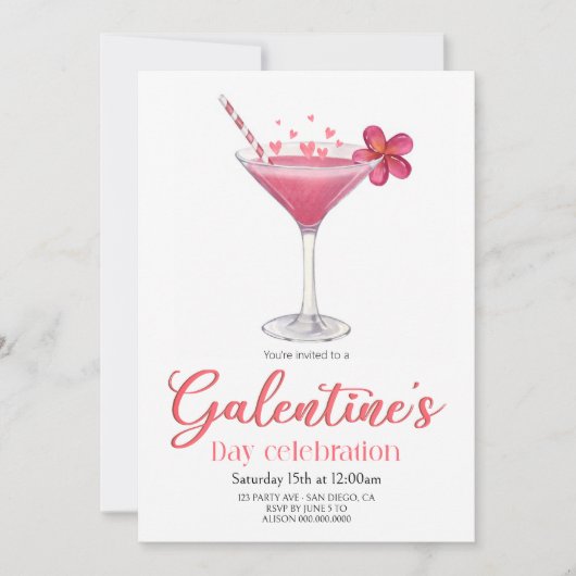 Galentine's Day Girls party Invitation Kaart (Voorkant)