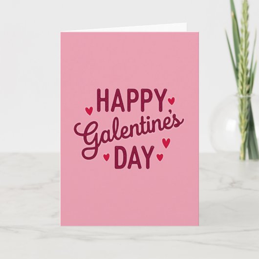 Galentines Day Glitter Hearts Kaart (Voorkant)