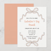 Galentine's Day hand getekend boog roze Uitnodigin Kaart (Voorkant / Achterkant)