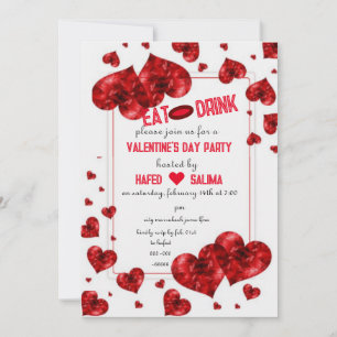 Galentine's Day hartbloem modern roze uitnodiging