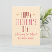 Galentine's Day, Hartjes en Woorden, Valentijn Feestdagenkaart (Staand voorkant)