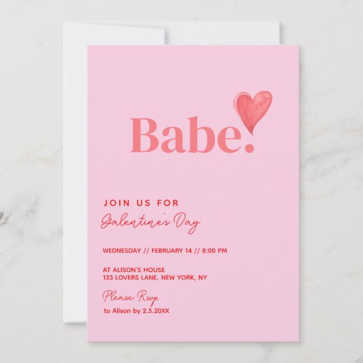 Galentine's Day Heart Design Kaart (Voorkant)