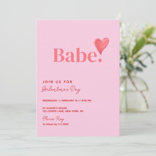 Galentine's Day Heart Design Kaart (Staand voorkant)