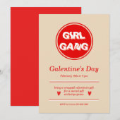 Galentine's Day Invitation Design Kaart (Voorkant / Achterkant)