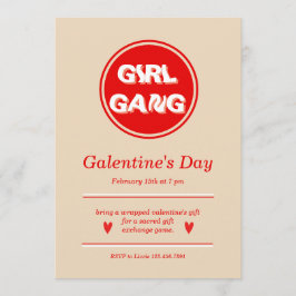 Galentine's Day Invitation Design Kaart