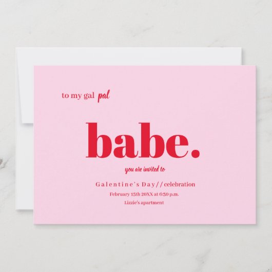 Galentine's Day Invitation Design Kaart (Voorkant)