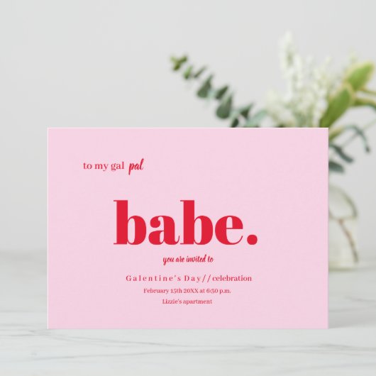 Galentine's Day Invitation Design Kaart (Staand voorkant)